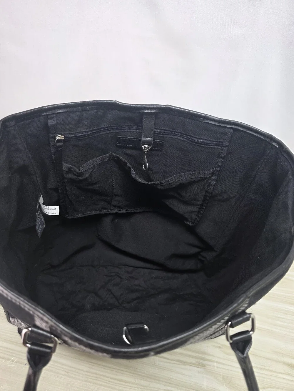 Banana Republic Black and White Plaid Structured Tote